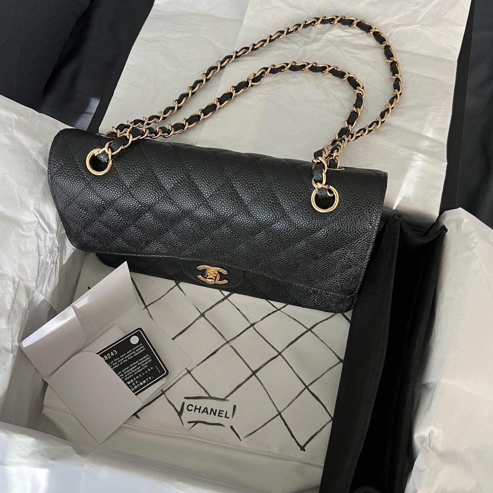 Chanel Medium Classic - Black and Gold